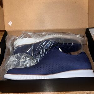 NEW Cole Haan Blue and White Sneakers with Knit Upper